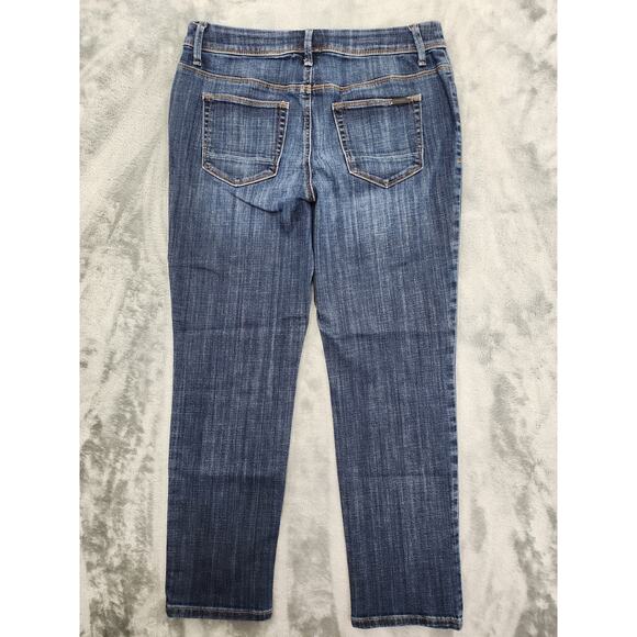 Chico's Jeans Womens 00 XS/2 Blue So Slimming Girlfriend Slim Leg Crop Stretch - Picture 3 of 13